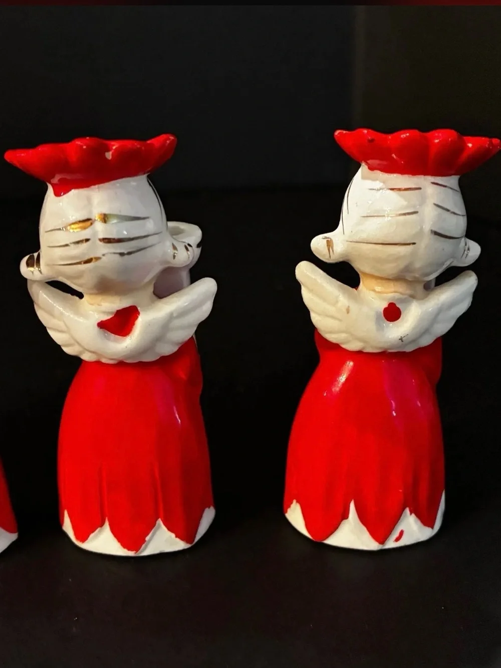 Vintage Mid Century Modern/MCM Commodore NOEL Poinsettia Head Candle Holders